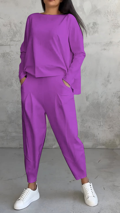 Maria Cozy Two Piece Set For Women Breathable Soft Fabric Lounge Wear Ideal For Home And Travel Ultimate Comfort