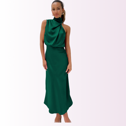 Fiona | Elegant Evening Dress with High Collar