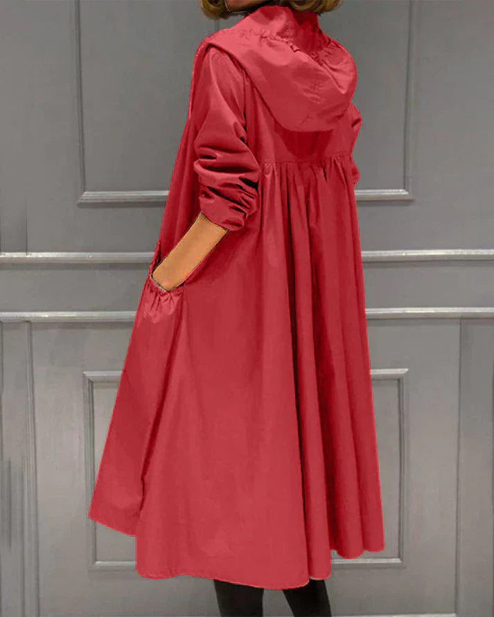 Women's Long Hoodie - Relaxed Fit - With Zipper and Front Pockets