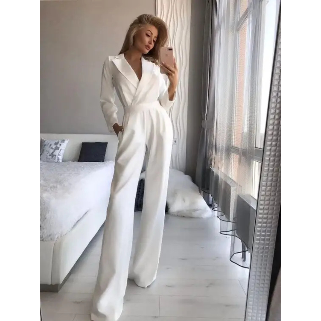 Refinement And Style Long Sleeve Dressy Jumpsuit For Women Flattering Silhouette Effortless Day To Night