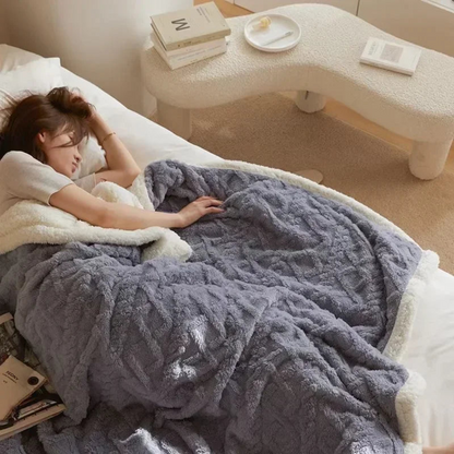 Warm winter blanket for cold nights - Thick, fluffy & stylish for the bedroom & the sofa