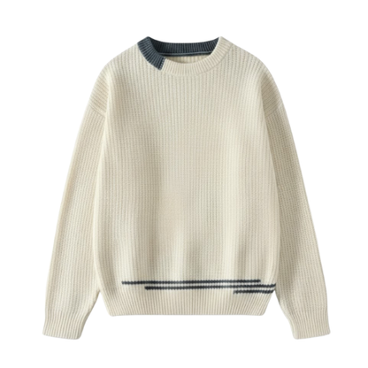 Korean Patchwork Knit Sweater For Men Fitted O Neck Cozy Warmth Autumn Winter Fashion