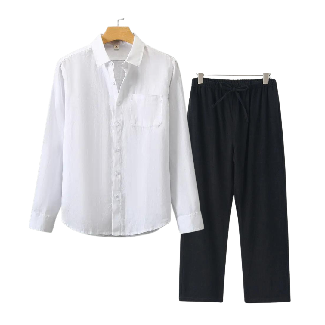 Leon Relaxed Linen Shirt and Trousers for Men Breathable Everyday Comfort and Effortless Style