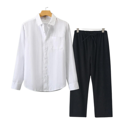 Leon Relaxed Linen Shirt and Trousers for Men Breathable Everyday Comfort and Effortless Style