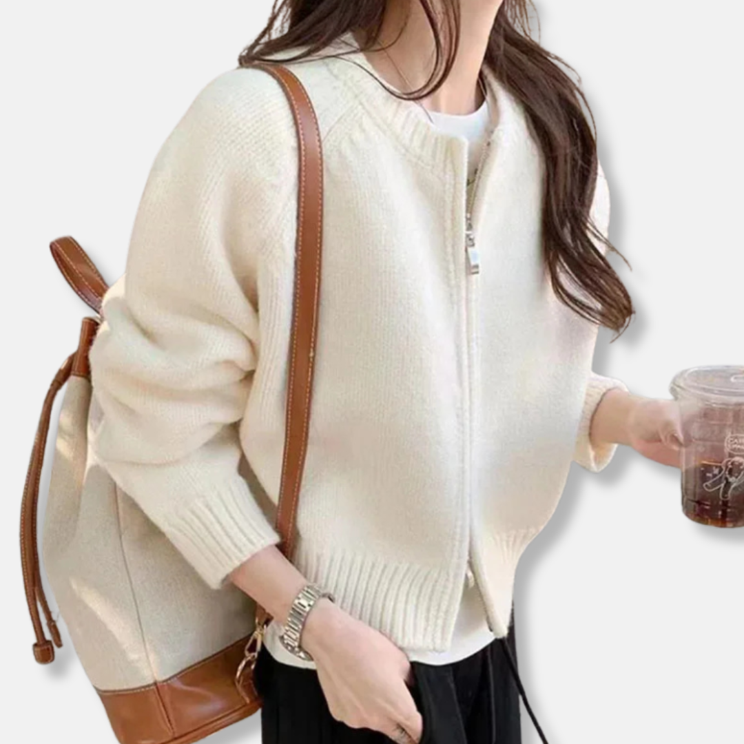 Women’s Cardigan – Wool Knit – Relaxed Fit – Long Sleeve – Open Front