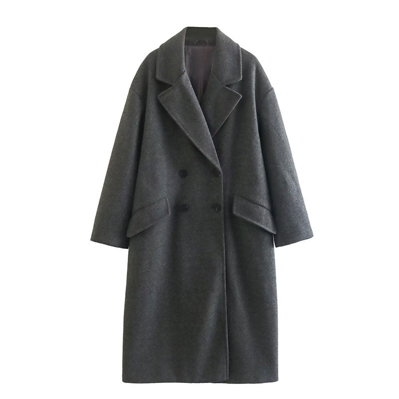 Zinaida | Long Crossed Coat for Women — Urban Style & Guaranteed Confidence