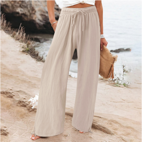 Cotton and linen breathable pants for casual comfort