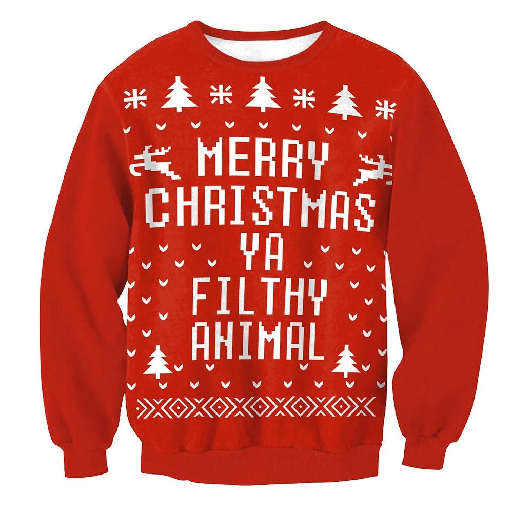Mateo Men's Christmas Crew Neck Sweater - Soft Cotton Poly Blend for Festive Comfort and Colorful Patterns