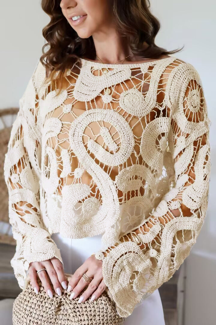 Margo Women's Long Sleeve Knit Top With Flared Sleeves Elegant Comfort For Everyday Wear