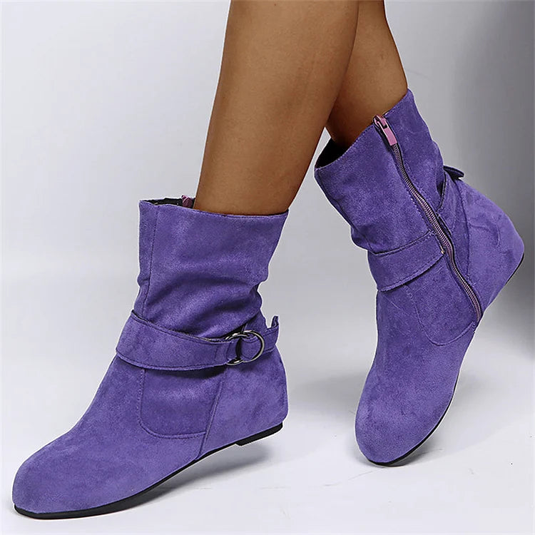 Velora™ | Zipper Chunky Ankle Heels Retro Boots