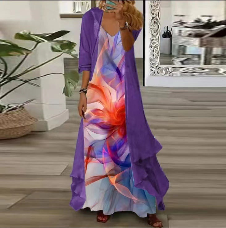 Aurélie | Long Flowing Dress with Floral Print