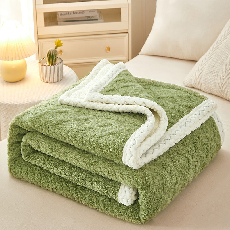 Premium Sherpa Fleece Throw Blanket Reversible Textured Design For Cozy Couches And Lounging