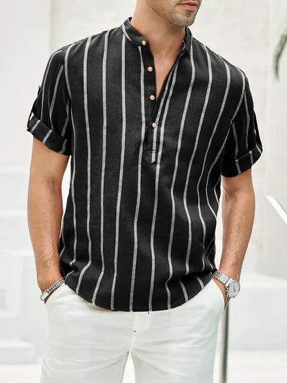 Robert | Stylish short-sleeve shirt for men in striped design