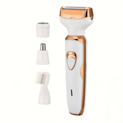 LuxeCare Rechargeable Ladies Shaver 4 In 1 Gentle All In One Grooming For Face Legs Underarms Bikini
