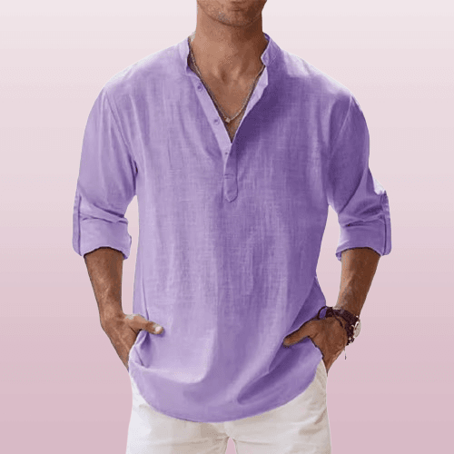 Casual cut – Men's linen Henley