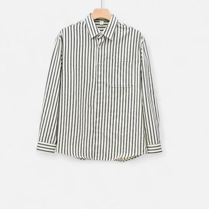 Ancienne Monde | Men's Long Sleeve Striped Shirt – Light Layering, Timeless Coastal Elegance