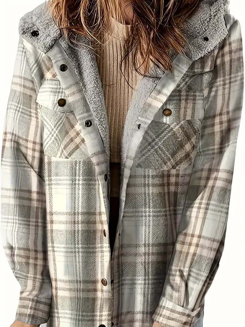 Ylona | Women's Checked Hooded Jacket — Daily Comfort & Elegance