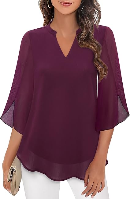 Tunic blouse for women | V-neck, half sleeve