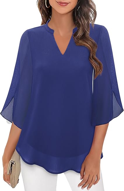 Jette Layered Blouse For Women With Elegant Draping And All Day Comfort Lightweight Breathable
