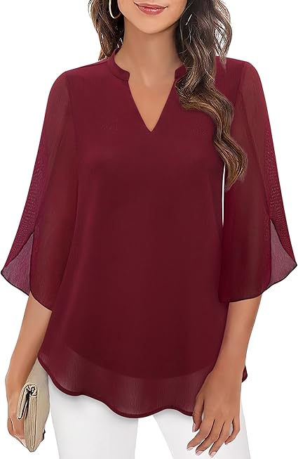 Tunic blouse for women | V-neck, half sleeve