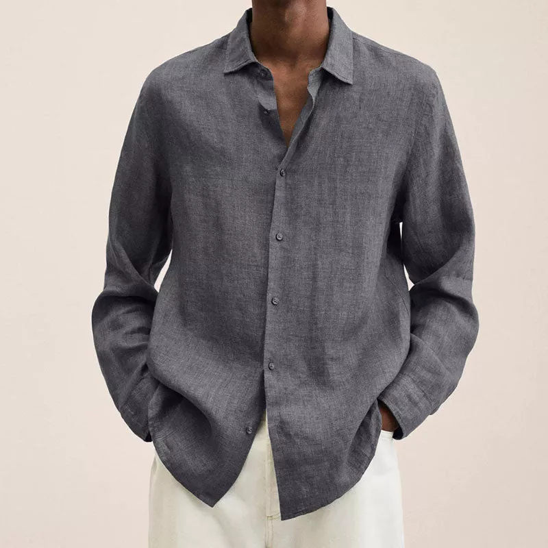 Noah Linen Shirt For Men - Breathable Linen, All Day Comfort, Turn-Down Collar, Casual Essential