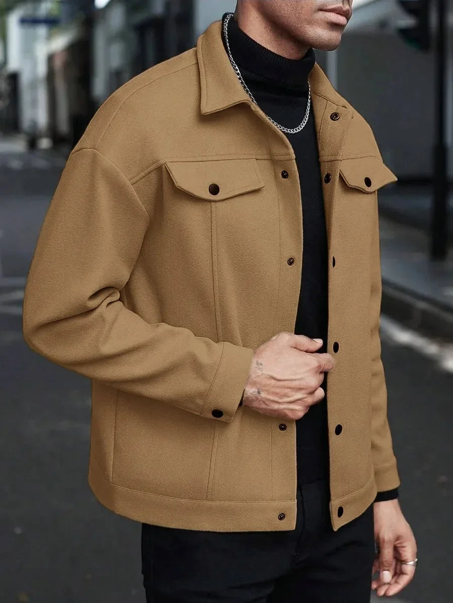 Rémi | Men's Jacket with Snap Buttons — Refinement & Versatility