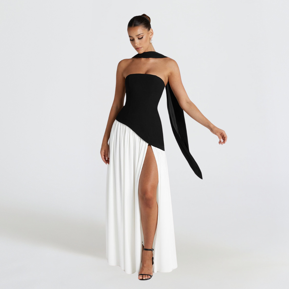 Vania | Strapless Evening Dress – Sexy Elegance With High Slit