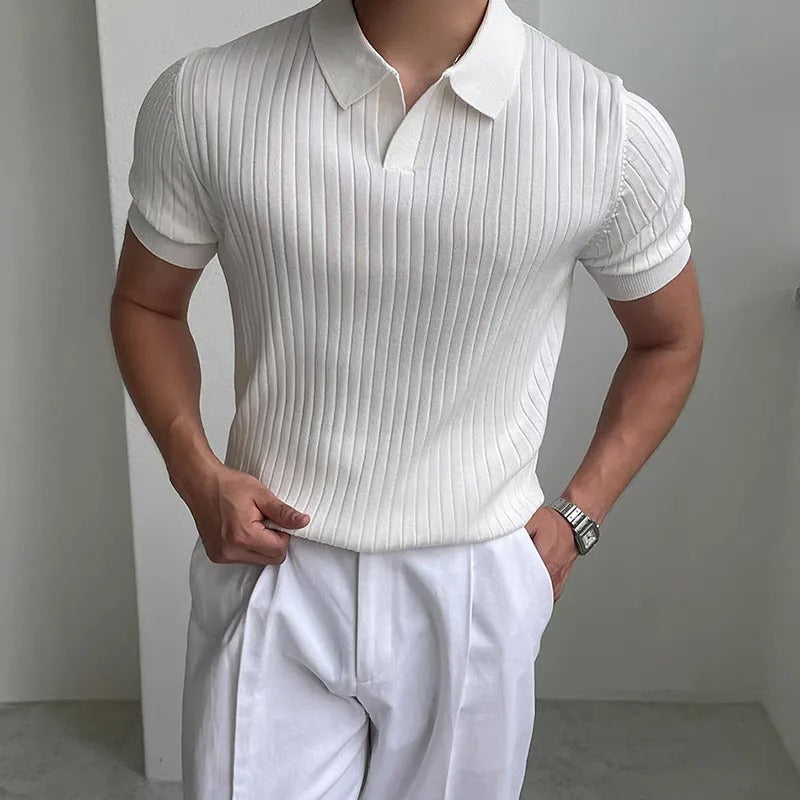 Open Neck Half Sleeve Polo For Men Breathable Casual Shirt Lightweight Comfort For Warm Days