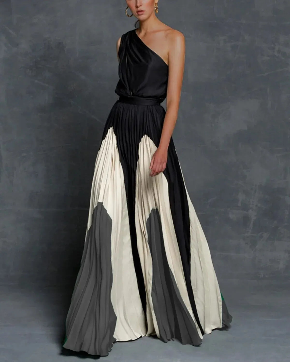 Noélie Asymmetrical Maxi Dress With Fluid Elegance And Unique Silhouette For Elegant Women