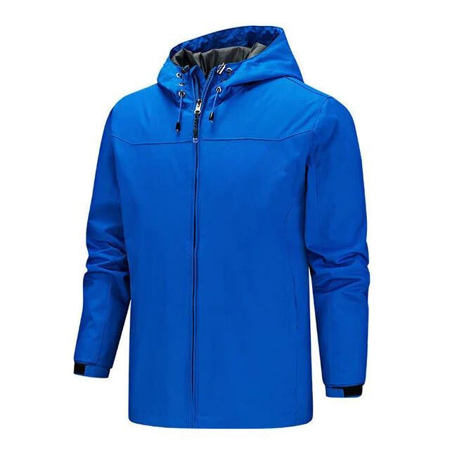 Men's Water Resistant Rain Jacket With Hood Regular Fit Sealed Seams Weatherproof Outerwear For Rainy Days