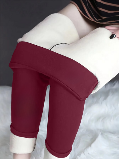 Women's Sherpa Fleece Lined Thermal Leggings With Tummy Control For Winter Running And Cold Weather