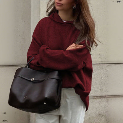 Oversize Knit Sweater For Women Crew Neck Soft Cozy Comfort Casual Everyday Warm All Day