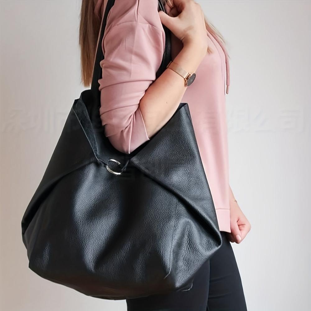 TrendAura Heather Tote Bag - Vegan Leather Tote With Detachable Pouch And Spacious All-Season Design