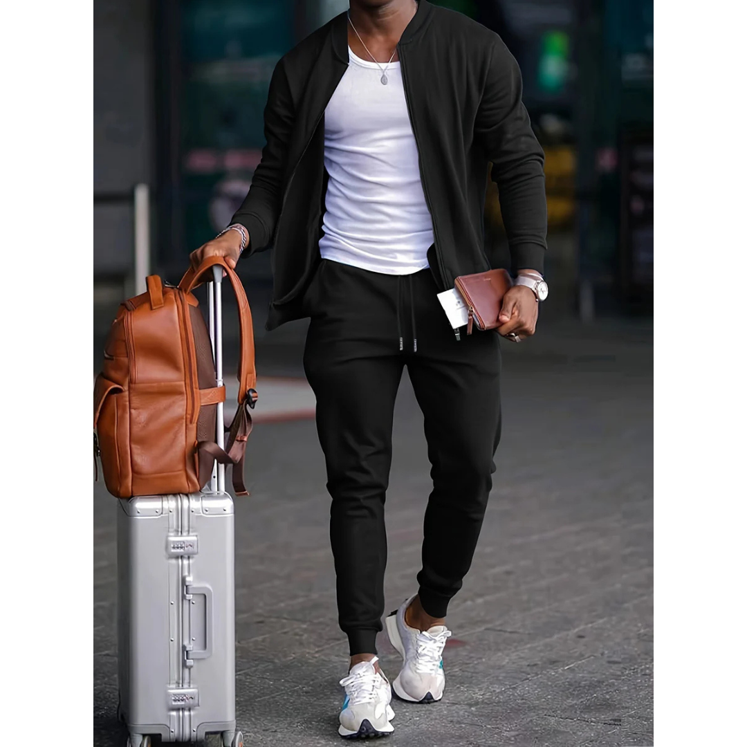 Men's Two Piece Casual Set With Relaxed Fit For Everyday Comfort And Easy Movement In Soft Cotton Blend