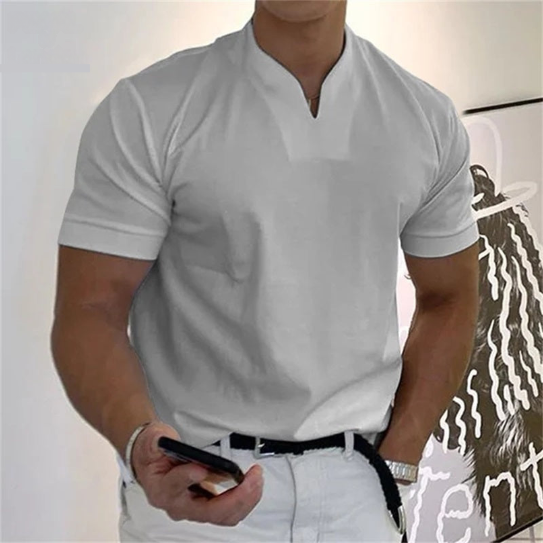 Mens Slim Fit V Neck T Shirt For Modern Everyday Wear With Clean Silhouette And Short Sleeve