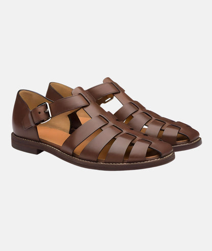 Mens Leather Sandals With Straps And Buckle Breathable Closed Toe For Stylish Summer Comfort
