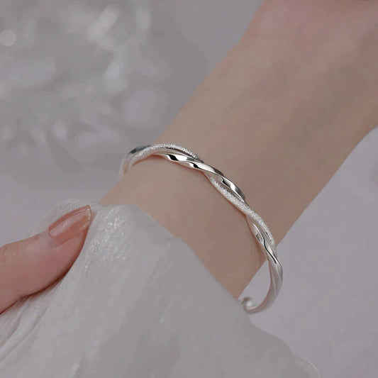 TrendAura | Twisted Silver Bracelet - TrendAura