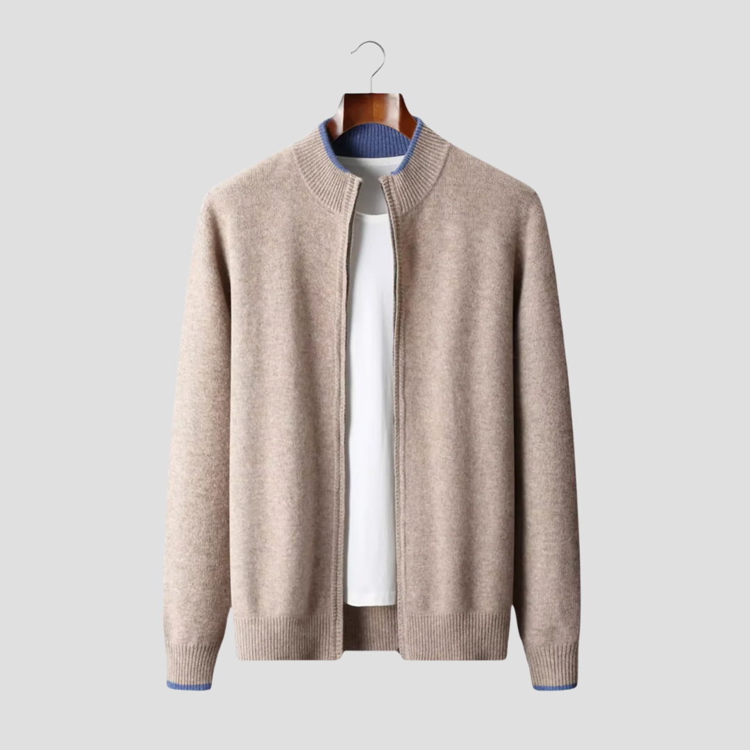 TrendAura | Men’s Merino Zip Cardigan