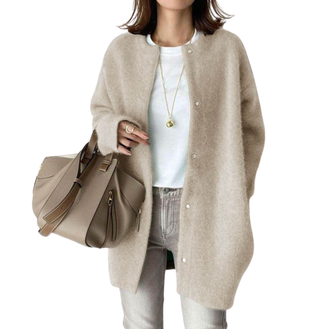 Loïs Oversized Knit Cardigan For Women Timeless Comfort Soft Texture Effortless Layering Essential
