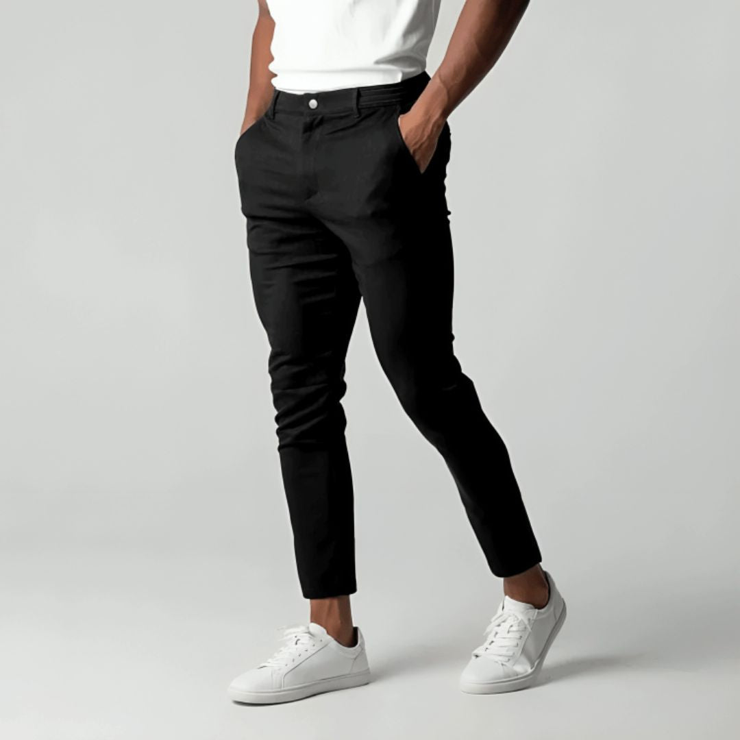 Casual Stretch Trousers with Tailored Fit for Men