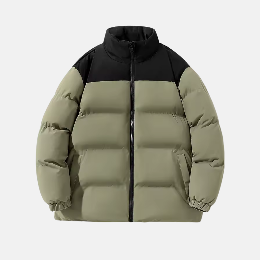 TrendAura Mens Padded Jacket Relaxed Fit Water Resistant Quilted Insulation Stand Collar Nordisk Flair
