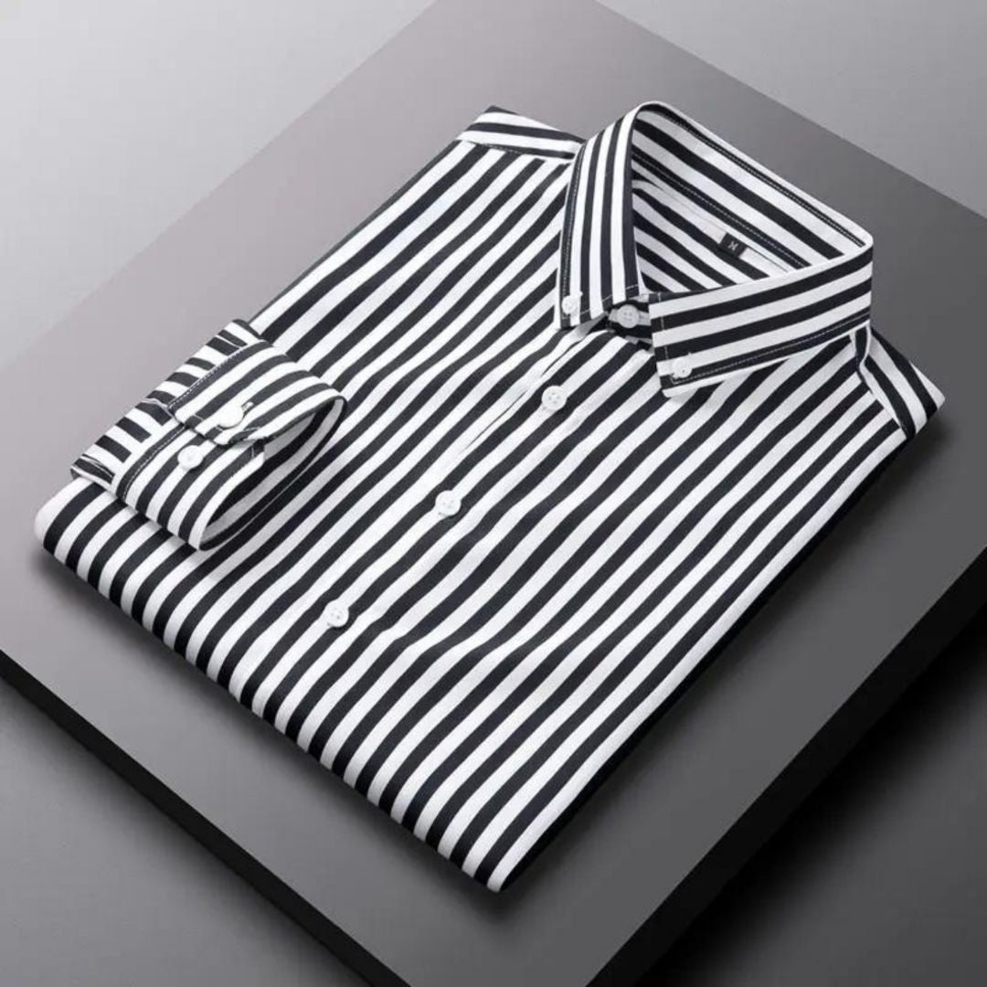 Luxury Striped Summer Shirt For Men With Long Sleeves Breathable Tailored Fit For Smart Casual