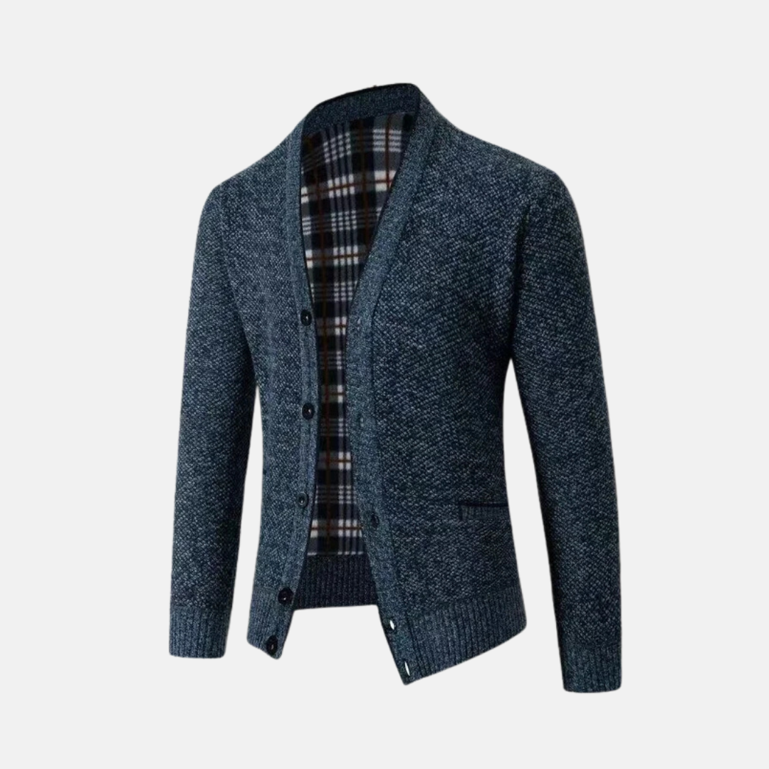 Men's Knitted Cardigan Wool Blend Slim Fit V Neck Button Front Pockets Casual Sweater For Men TrendAura