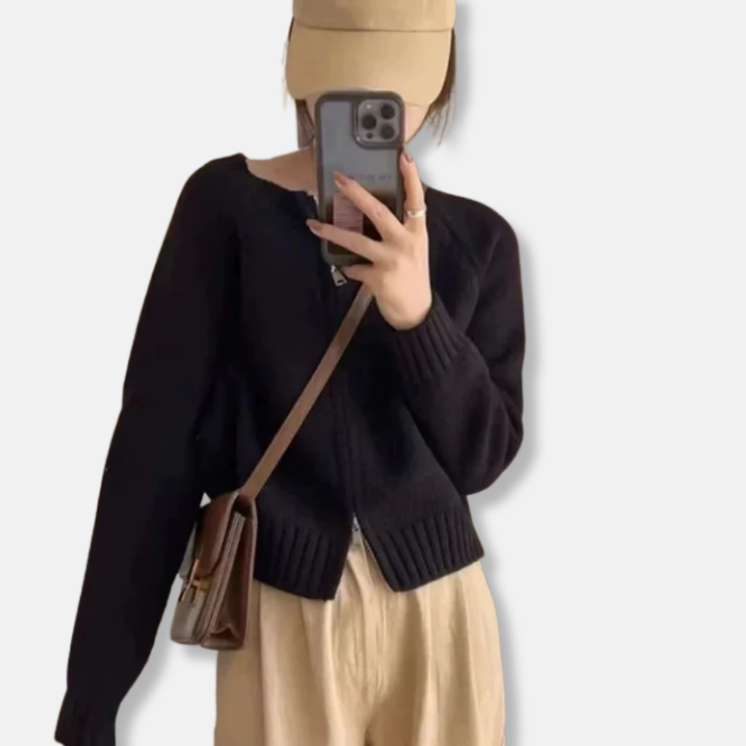 Women’s Cardigan – Wool Knit – Relaxed Fit – Long Sleeve – Open Front