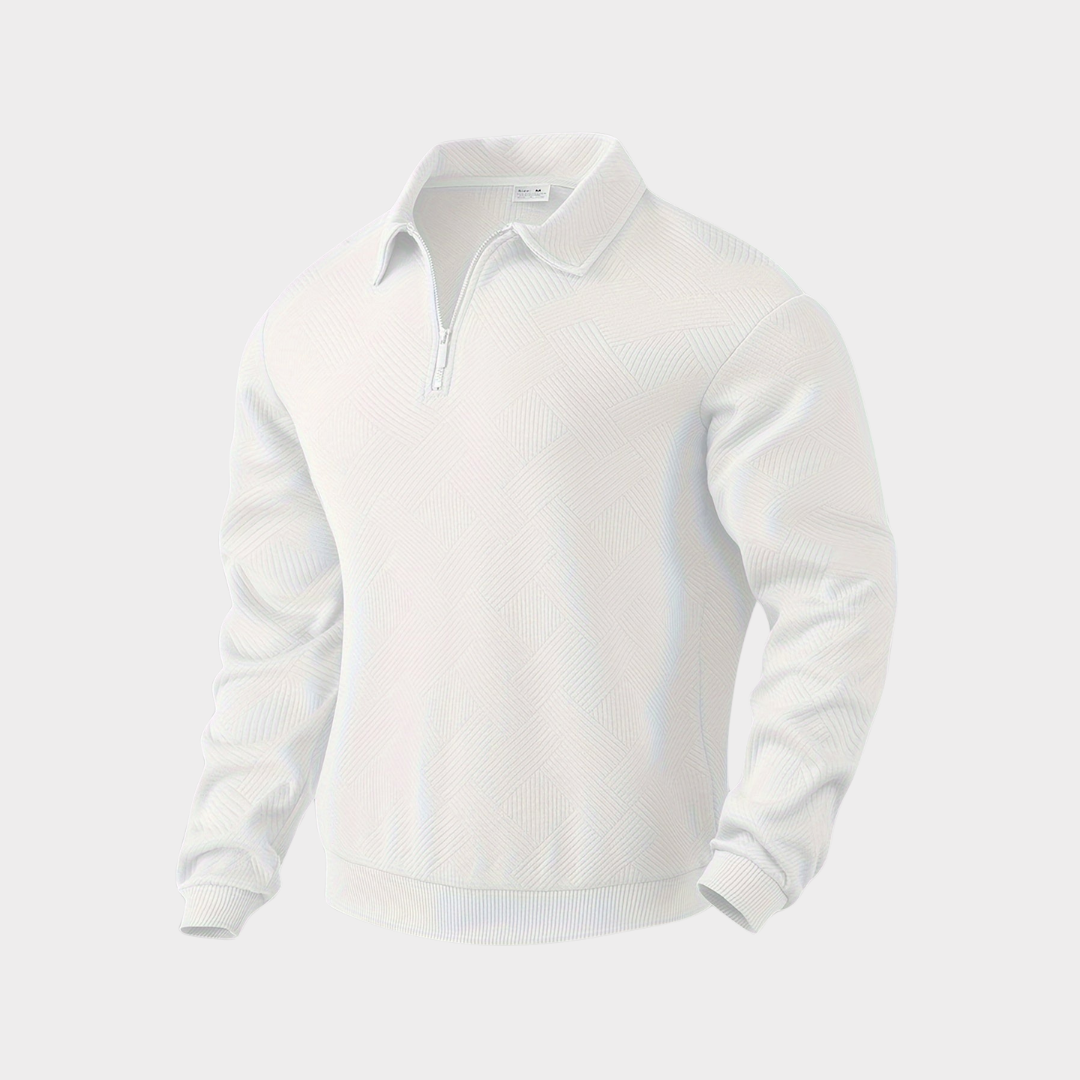 Vince Mens Casual Textured Design Half Zip Knit Pullover Sweatshirt For Modern Comfort And Style