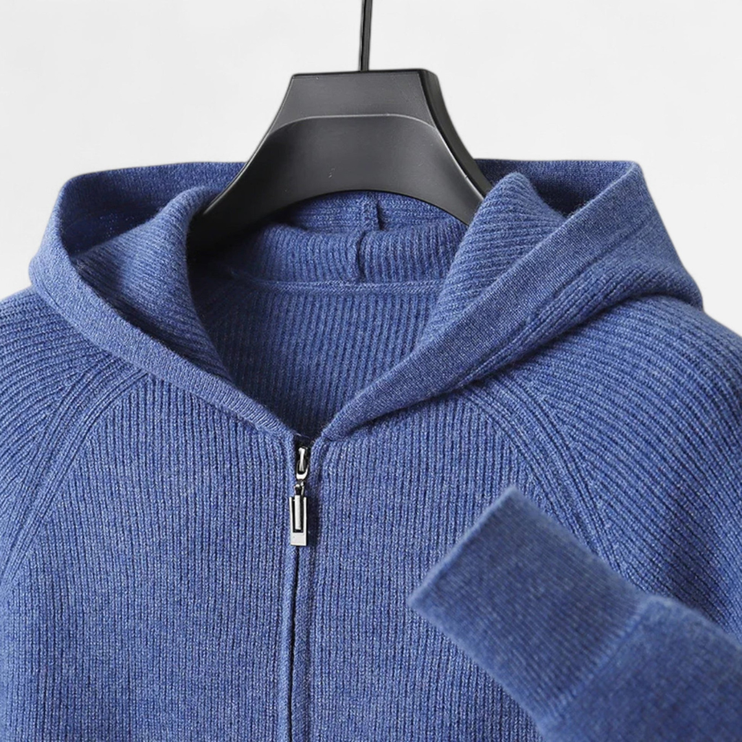 FFORTLESS Men's Knit Zip Hoodie For Men Soft Knit Fabric Cozy Comfort Effortless Style Layering