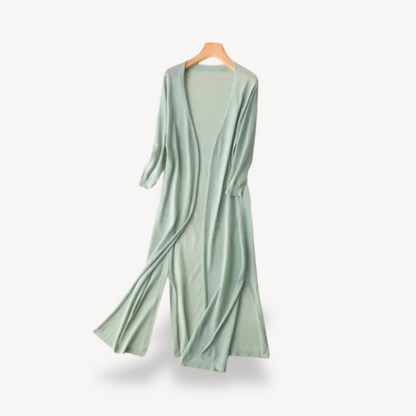 Elegant Long Knit Cardigan For Women Open Front Layering Cozy Comfort And Effortless Style