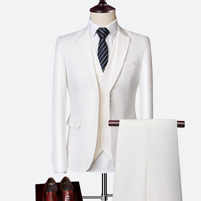 Mens 3 Piece Formal Suit Set For Summer Weddings And Business For Modern Men Breathable Lightweight Comfort