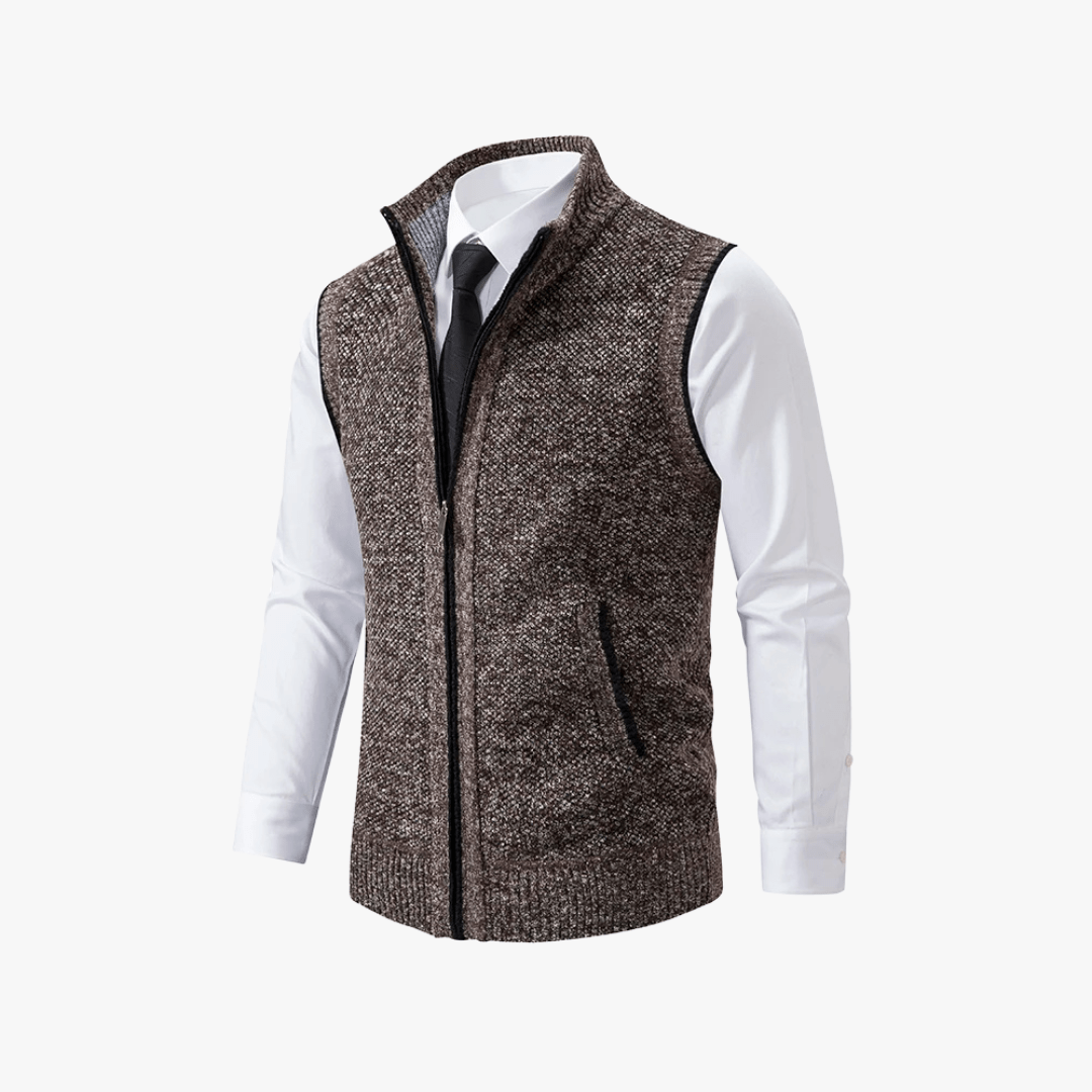 Mens Knitted Zip Up Vest For Casual Layering Versatile Wardrobe Essential With Full Zip Closure