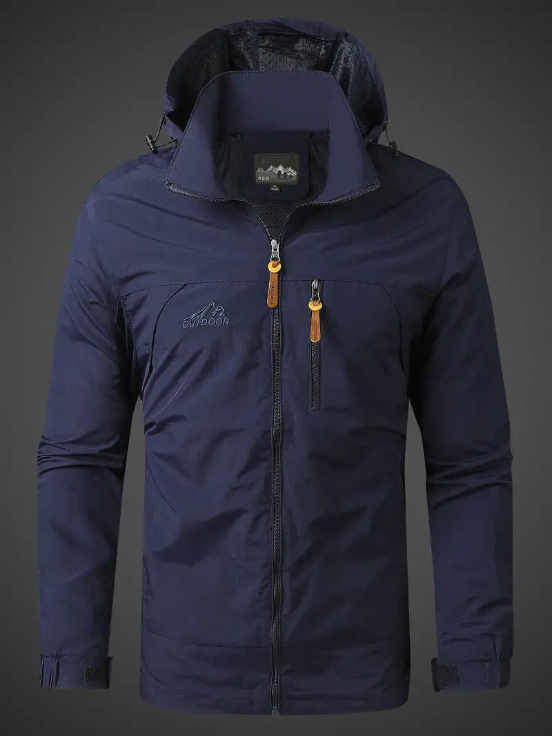 Men's Outdoor Rain Jacket Lightweight For Hiking And Camping Adventure Ready Breathable